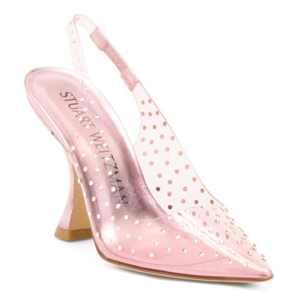 STUART WEITZMAN Made In Spain Glam Xcurve 100 Slingback Heels - Picture 1 of 3